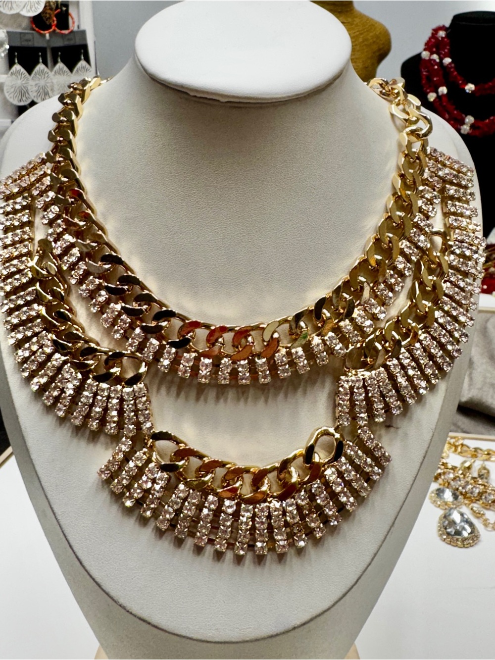 Gold-Tone Crystal Statement Necklace - Women Jewelry